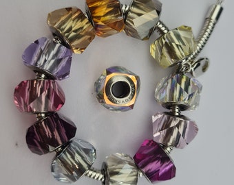 Swarovski crystal 5928 BeCharmed Helix Beads - European Style - 14mm Clear, Violet, Amethyst, Light Rose, Silver Shade - Chose 8 Colors