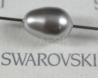 Swarovski Crystal Pearl Beads 5821 Tear Drop Beads 11mm x 8mm - Light Grey