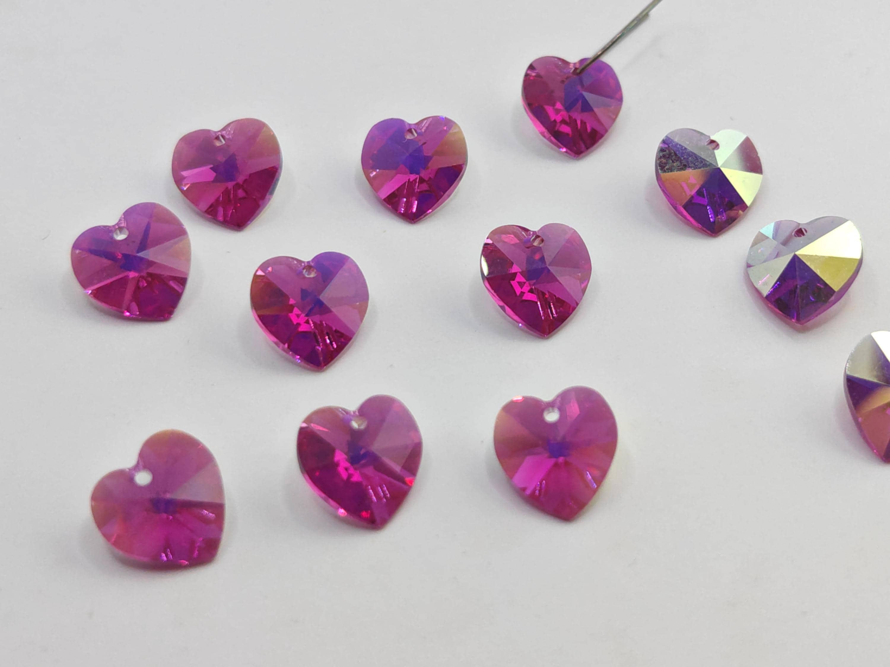 Swarovski Heart Crystal Fuchsia 18mm - Etsy