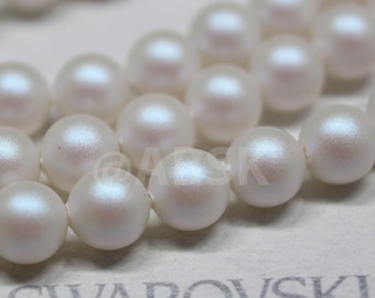 Swarovski Crystal Pearl 5810 Round Ball Pearl Center drilled Hole - Pearlescent White color Available 3mm, 4mm, 5mm, 6mm and 8mm