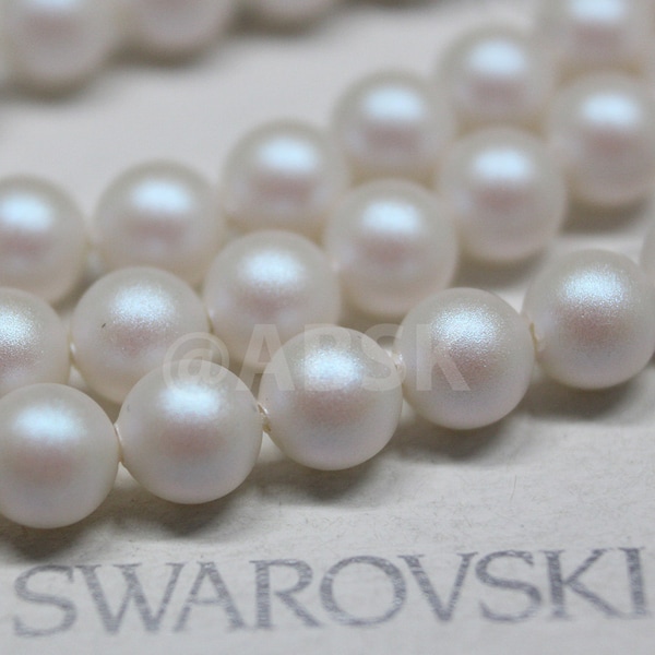 Swarovski Crystal Pearl 5810 Round Ball Pearl Center drilled Hole - Pearlescent White color Available 3mm, 4mm, 5mm, 6mm and 8mm