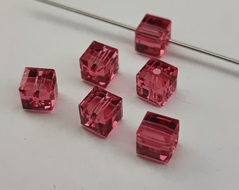 Swarovski Crystal 5601 6mm CUBE - Indian Pink ( Select Quantity )