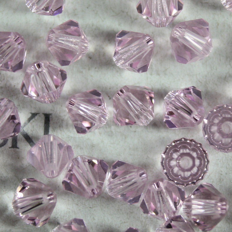 Swarovski Crystal BICONE Beads 5328 5301 ROSALINE 3mm, 4mm, 5mm, 6mm and 8mm choose quantity and sizes image 3