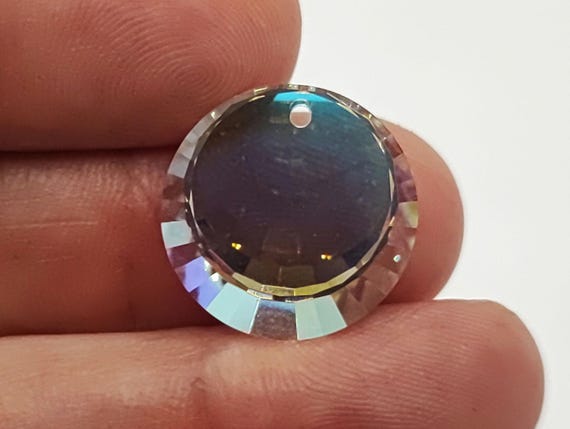 Rare Vintage Swarovski Crystal 6210 12mm and 17mm DISC Drop