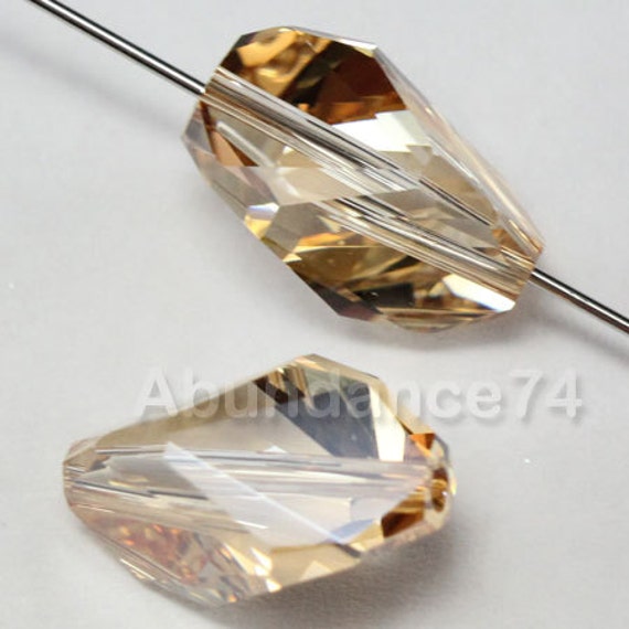 Swarovski Crystal 5650 12mm and 16mm CUBIST Beads - Golden Shadow
