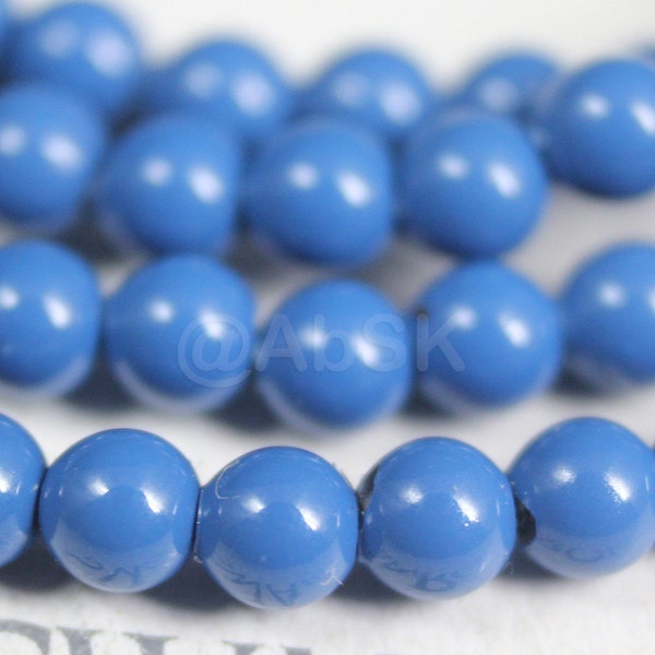 Swarovski Crystal Pearl 5810 Round Ball Lapis Color Pearl Center drilled Hole - Available 3mm, 4mm, 6mm, 8mm, 10mm and 12mm