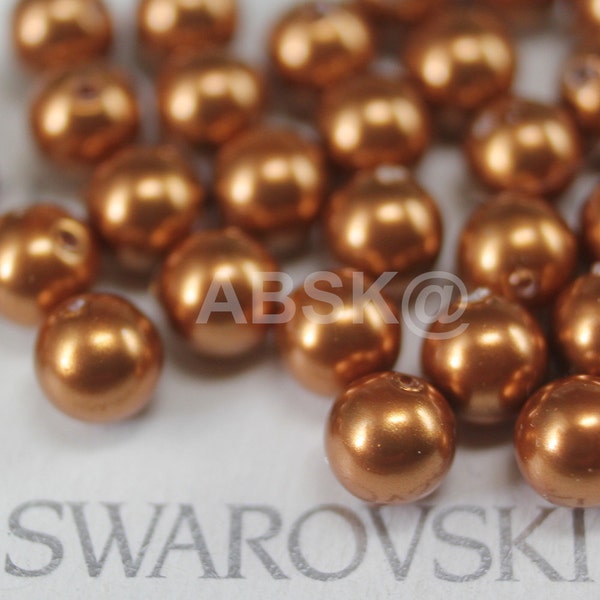 Swarovski Crystal Pearl 5810 Round Ball Pearl - Color : Copper 4mm, 5mm, 7mm and 12mm