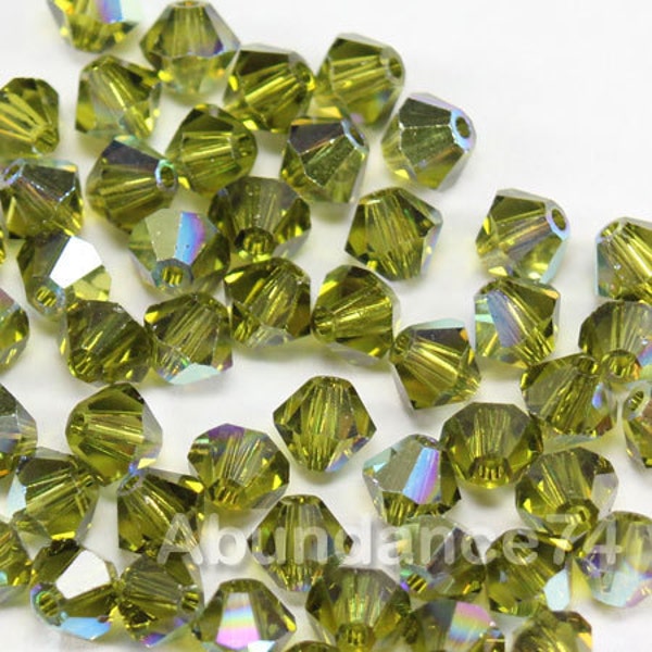 Swarovski Crystal Bicone Beads 5328 5301 OLIVINE AB - Available in 3mm, 4mm, 5mm and 6mm ( select quantity and sizes )