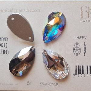 Sew on Rhinestones Beads Gold Setting crystal Clear Glass Teardrop