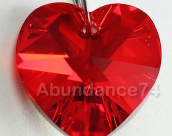 Swarovski Crystal 6228 6202 Faceted Xilion 10mm 18mm Heart Pendant LIGHT SIAM AB - choose Sizes and quantity