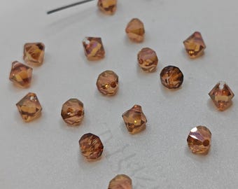 12 pcs Swarovski Crystal 6301  Top Drilled Bicone Pendant COPPER -  Select Sizes 6mm and 8mm
