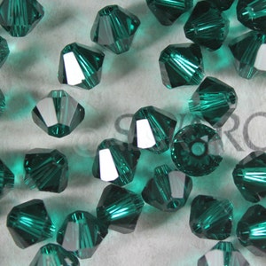 Swarovski-kristal BICONE-kralen 5328 5301 EMERALD 3 mm, 4 mm, 5 mm en 6 mm (kies aantal en maten)
