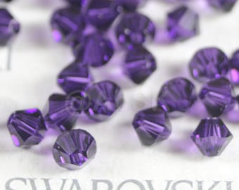 Perles BICONE en cristal Swarovski 5328 5301 VIOLET VELOURS - Disponible en 3 mm, 4 mm, 5 mm (choisissez la quantité et les tailles)