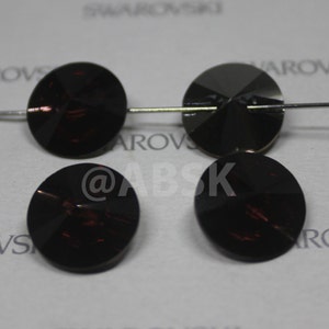 Swarovski 3015 Sew On Rivoli Button BURGUNDY Mirrored - Select sizes 10mm and 16mm