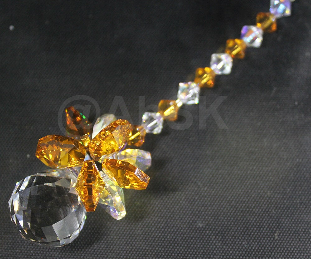 Premium Crystal 20mm Retired Sphere Ball Beads Shape Topaz Car Suncatcher Ds8