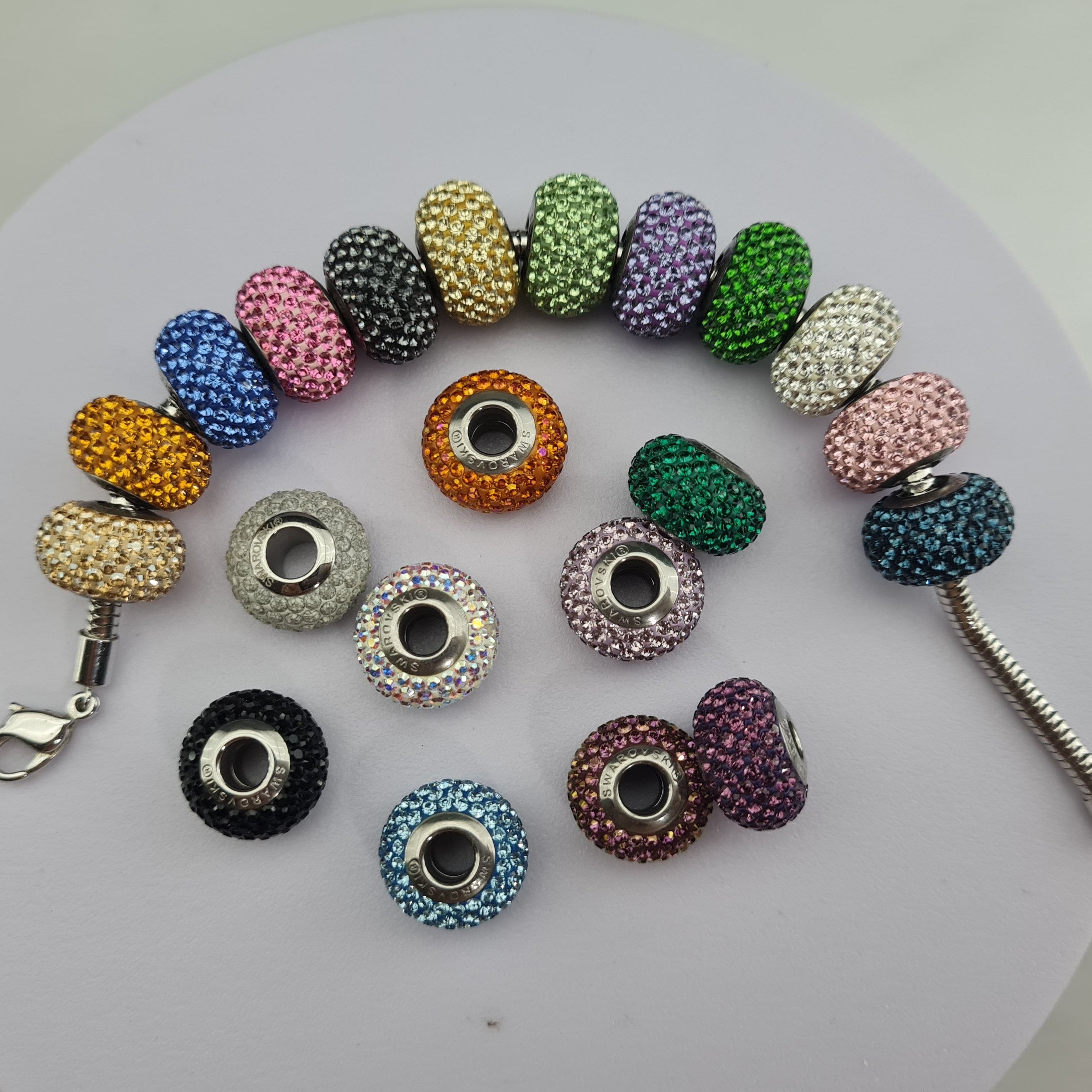 1 pc Swarovski BeCharmed Pave 180101 Size 14x10mm Clear AB, Sapphire, Tanzanite, Emerald, Rose, Golden Shadow, Topaz ( 8 Colors available )