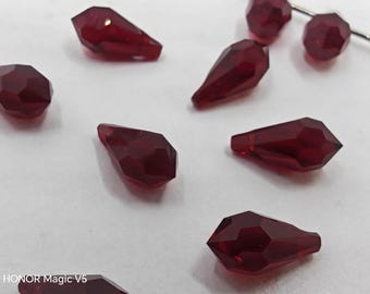 6 pieces Swarovski Crystal SWA 6000 11mm Teardrop Pendant Siam Select Sizes 11mm 13mm and 15mm
