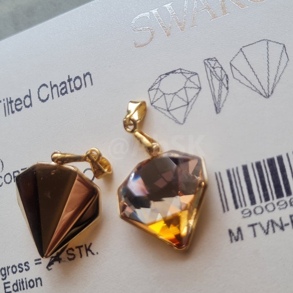 Swarovski Crystal 4928 Tilted Chaton Beads Pendant Designer
