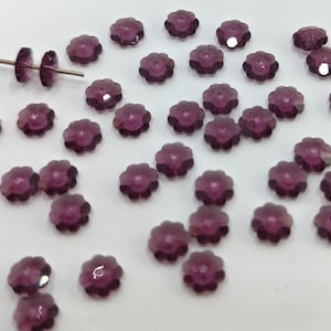 24 pieces Swarovski Crystal 3700 6mm Margarita, Marguerite lochrose Beads AMETHYST