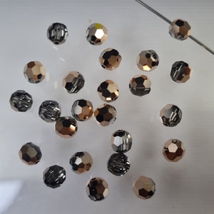 Swarovski Crystal Beads 5000 8mm Round Ball Beads - Crystal Rose Gold , Select quantity - Available in 6mm