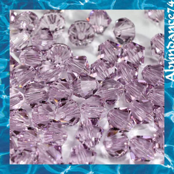 Swarovski Crystal BICONE Beads 5328 5301 LIGHT AMETHYST 3mm, 4mm, 5mm, 6mm and 8mm - ( choose quantity and sizes )