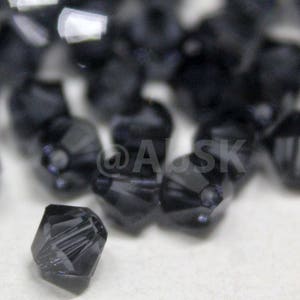 Swarovski Crystal Beads XILION BICONE  5328 5301 Graphite - Available in 4mm, 5mm and 6mm ( Select Sizes and Quantity )