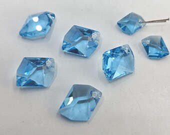 2 pieces Swarovski Crystal 6680 Cosmic Pendant CRYSTAL AQUAMARINE 14mm or 20mm