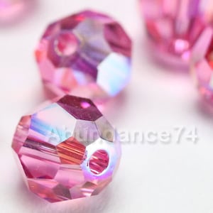 Swarovski Crystal 5000 Round Ball Beads ROSE AB choose quantity - Available in 6mm, 7mm and 8mm