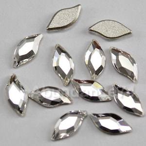 12 pcs Swarovski Crystal 2797 8mm Leaf Flatbacks, Non Hotfix - Crystal Clear