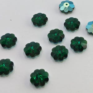 Swarovski Crystal 3700 10mm Margarita Beads - EMERALD AB ( Select Quantity)