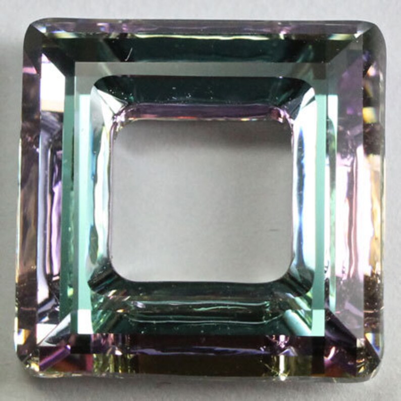 Swarovski Crystal 4439 Faceted Square Frame Pendant VITRAIL LIGHT 14mm or 20mm ( Select Sizes and Quantity ) image 5