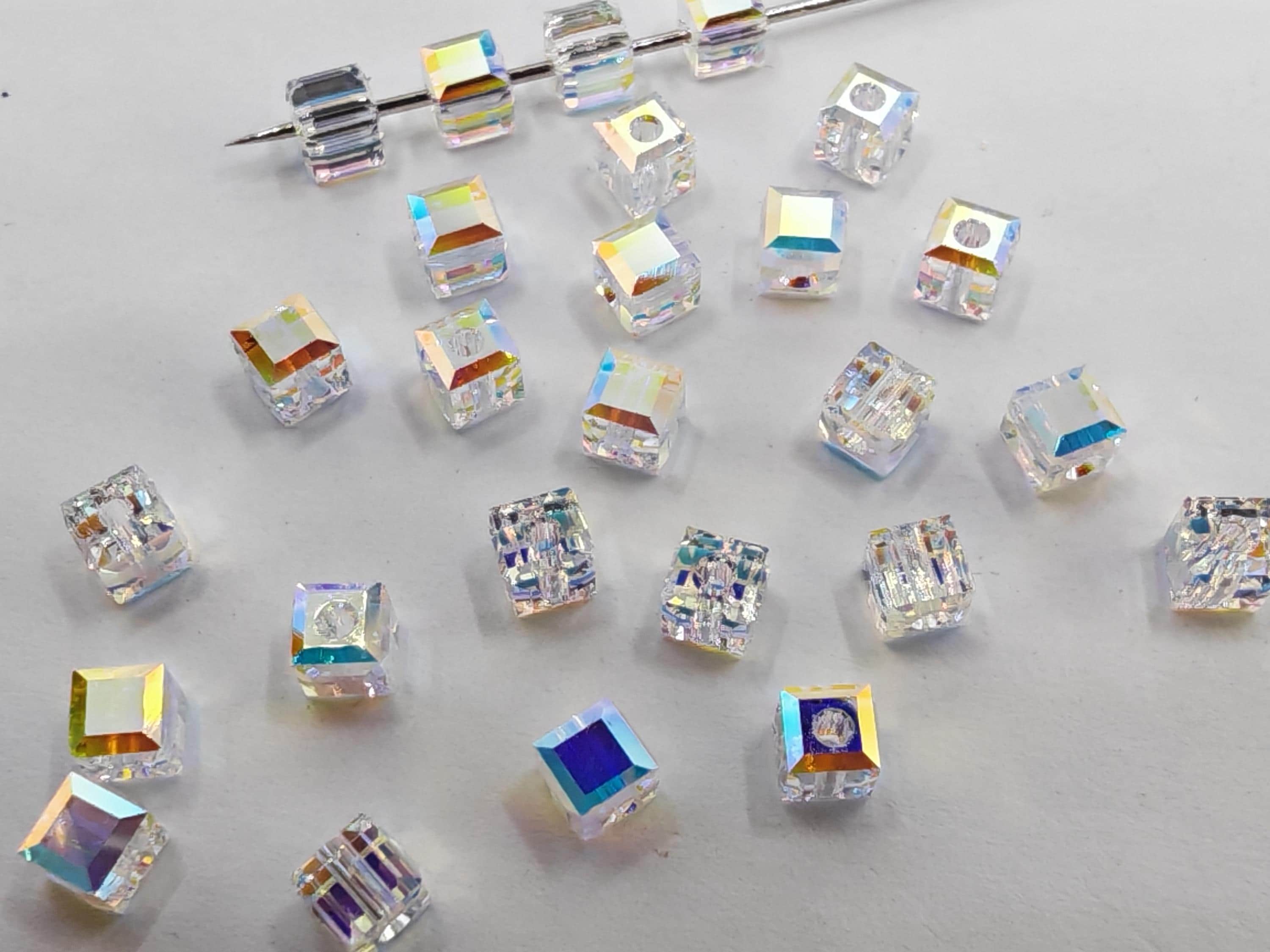 Swarovski Elements Crystal 5601 CUBE - CLEAR AB Chose Quantities