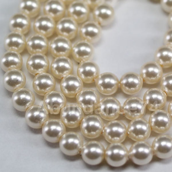 Swarovski Crystal Pearl 5810 Round Ball Cream color Pearl Center drilled Hole - Available 3mm, 4mm, 5mm, 6mm, 10mm and 12mm