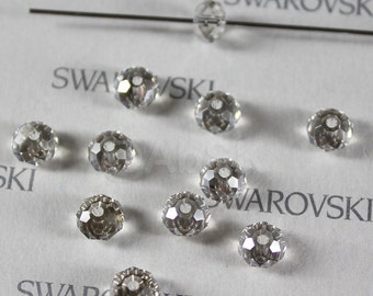 Swarovski Elements 5040 Perline distanziatrici RONDELLE - TONALITÀ ARGENTO Disponibile in 6 mm e 8 mm (scegli le dimensioni)