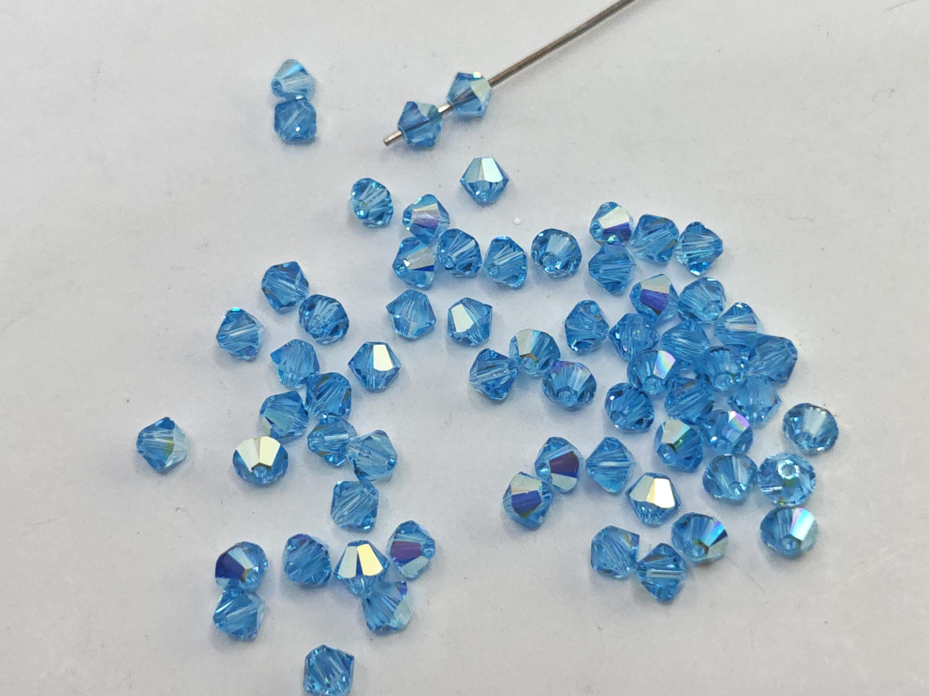 Swarovski Crystal Bicone Beads 5328 5301 AQUAMARINE AB - Available