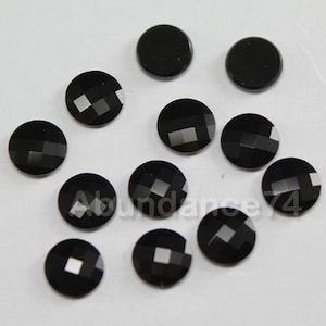 12 pcs Swarovski Crystal 6mm 2035 Round chessboard circle Flatbacks, Non Hotfix - Jet