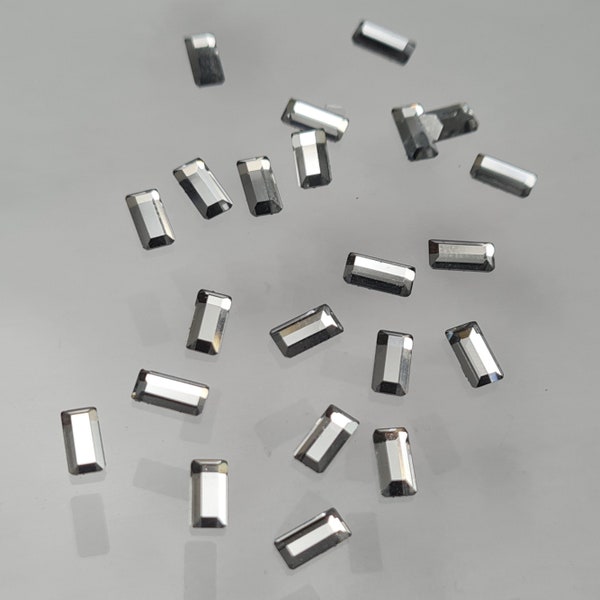 24 pièces Swarovski 2510 Baguettes à dos plats transparents comme du cristal, 5 mm x 2,3 mm, minuscules strass pour nail art