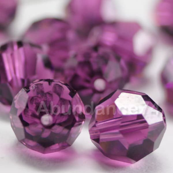 Swarovski Crystal 5000 Round Ball Beads Amethyst choose quantity - Available in 4mm, 6mm ,8mm and 10mm