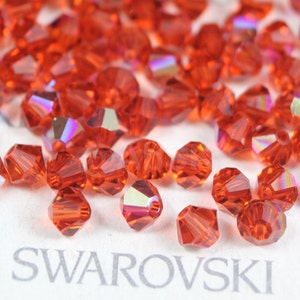 Swarovski Crystal Bicone Perlen 5328 5301 INDIAN RED AB - Verfügbar in 4 mm, 6 mm ( wählen Sie Menge und Größen )