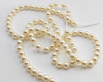 Swarovski Crystal Pearl 5810 Round Ball Cream color Pearl Center drilled Hole - Available 3mm, 4mm, 5mm, 6mm, 10mm and 12mm