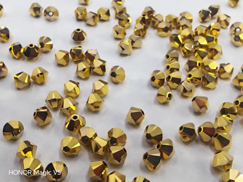 Swarovski Crystal 5328 Xilion Bicone Beads AURUM 2X select sizes - 3mm ,4mm and 6mm image 6