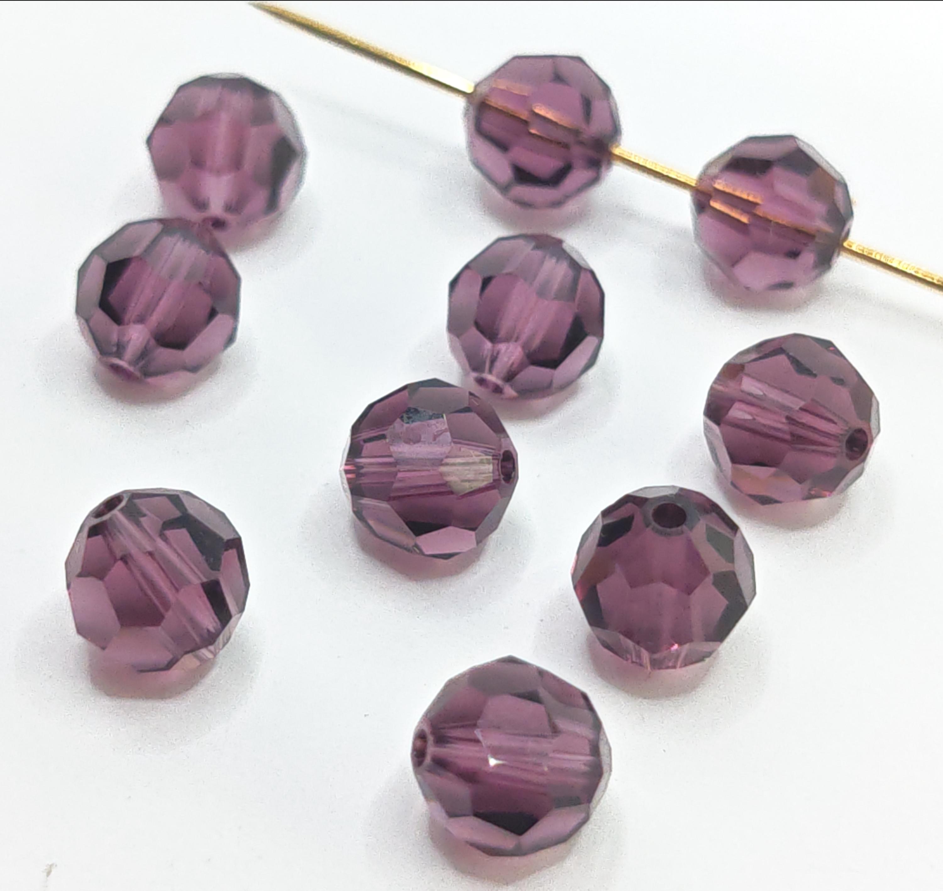 Swarovski Crystal 5000 Round Ball Beads Amethyst choose quantity - Available in 4mm, 5mm, 6mm ,8mm and 10mm