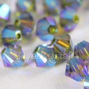 Swarovski Elements - Swarovski Crystal Beads 5328 3mm, 4mm, 6mm and 8mm Xillion Beads - Olivine AB2X ( Select Sizes )