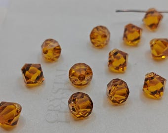 12 pcs Swarovski Crystal 6301  Top Drilled Bicone Pendant TOPAZ - Available in 6mm and 8mm