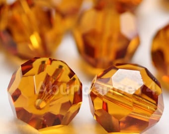 Swarovski Elements Crystal Beads 5000 Round Ball Beads TOPAZ select quantity - Available in 4mm, 6mm, 8mm and 10mm