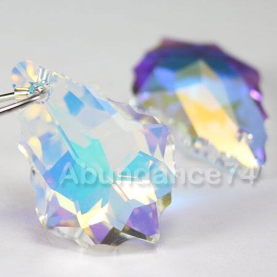 2 pcs Swarovski Elements 5742 14mm Faceted Heart Crystal Beads CLEAR AB