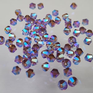 Swarovski Crystal Bicone Beads 5328 5301 Xillion Color : IRIS AB 2X , select quantity - Available in 3mm, 4mm,5mm and 6mm