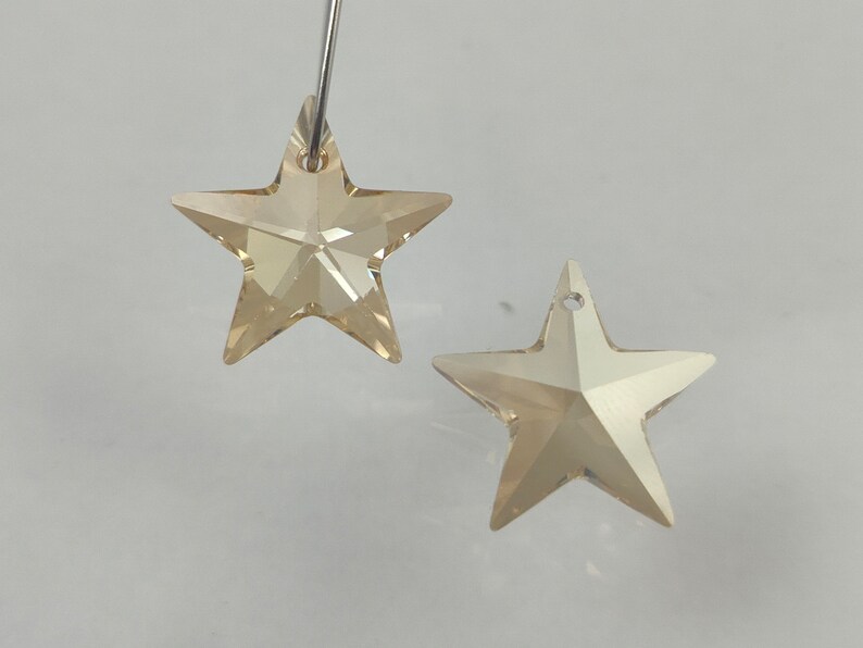 2 pieces Swarovski Crystal 6714 20mm Star Beads Pendant Crystal Golden Shadow image 1