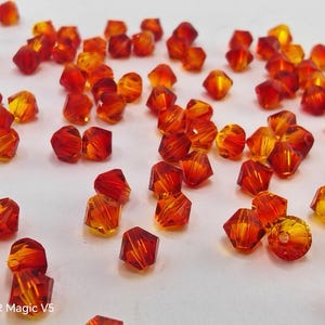 Swarovski Crystal Bicone Beads 5328 5301 FIREOPAL - Available in 4mm, 5mm and 6mm ( select quantity and sizes )