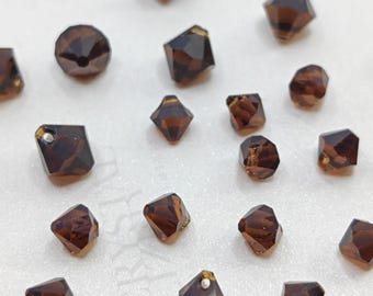 12 pieces Swarovski Crystal 6301  Top Drilled Bicone Pendant MOCCA - Available in 6mm and 8mm